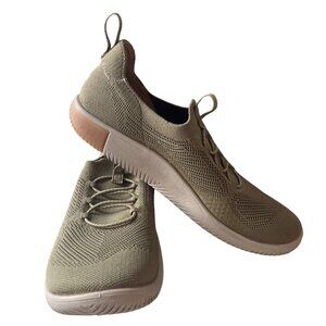 Keen Knix Knit Olive Green Lace Sneaker Breathable Barefoot Shoe Mens size 9.5